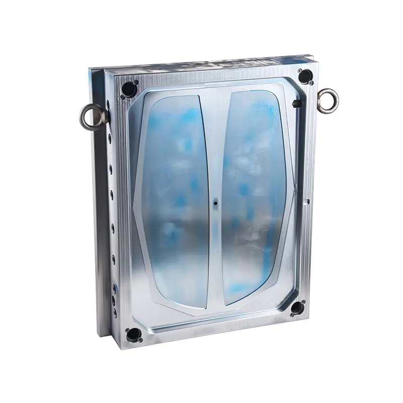 High precision automotive injection mold for thermoplastic component â€” showing polished cavity and multi-point gating system