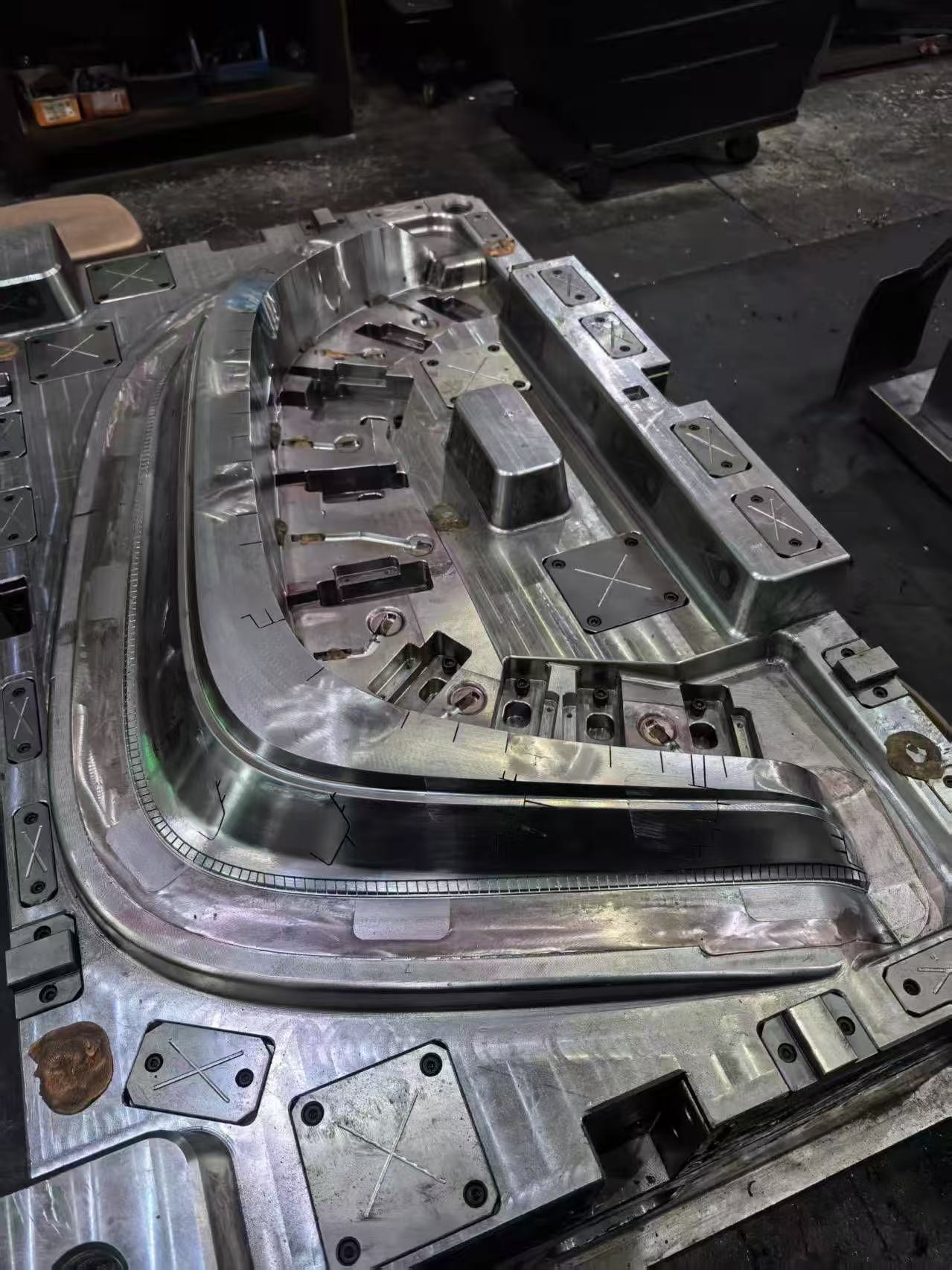 Automotive door panel and interior trim injection mold