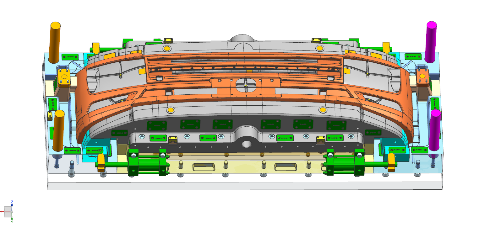Automotive front bumper injection mold