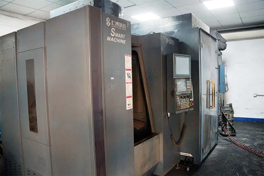 CNC machining center executing precision mold cavity work — the bridge between digital mold design and physical tooling at Gege Mould