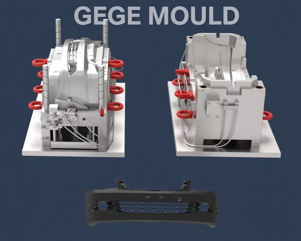 Completed injection mold assemblies at Gege Mould — finished mold tooling packages prepared for final inspection and customer shipment